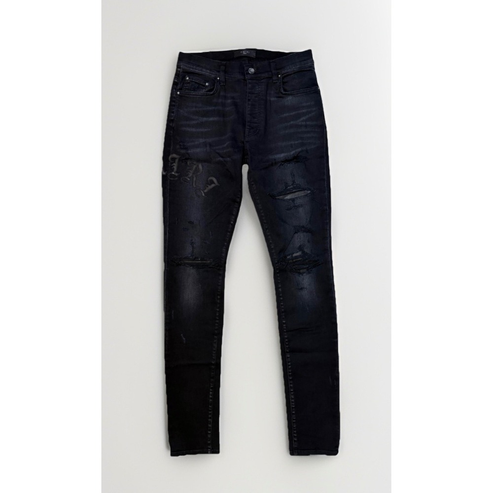 Amiri Old English Denim Jeans Antique Black Size 32 Brand New